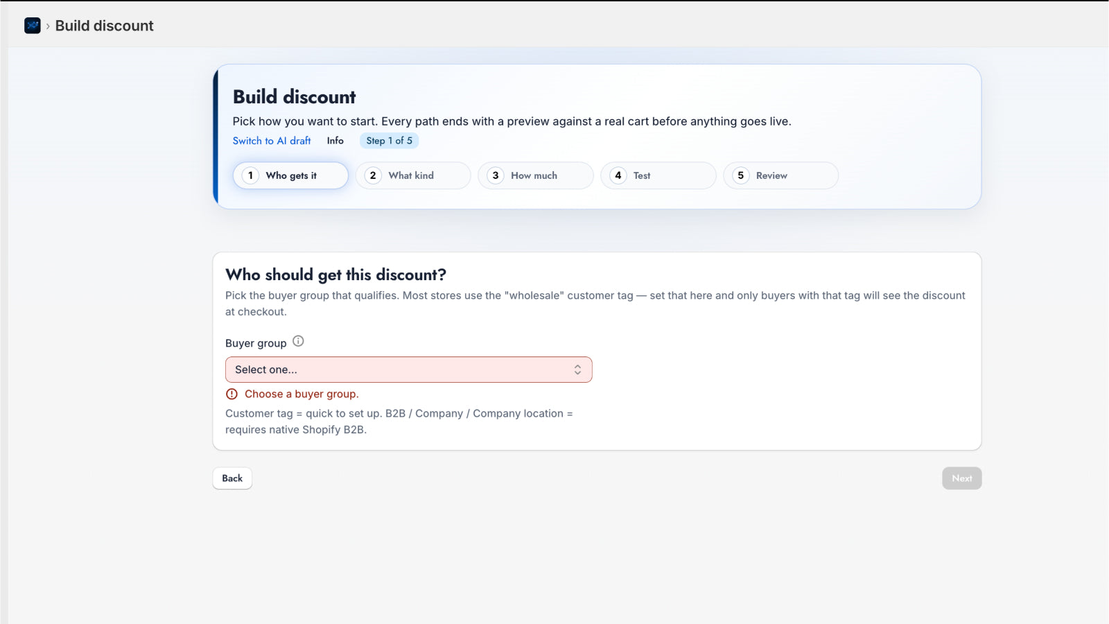 Checkout AI: B2B Discounts — targeting buyers by tag, catalog, or company